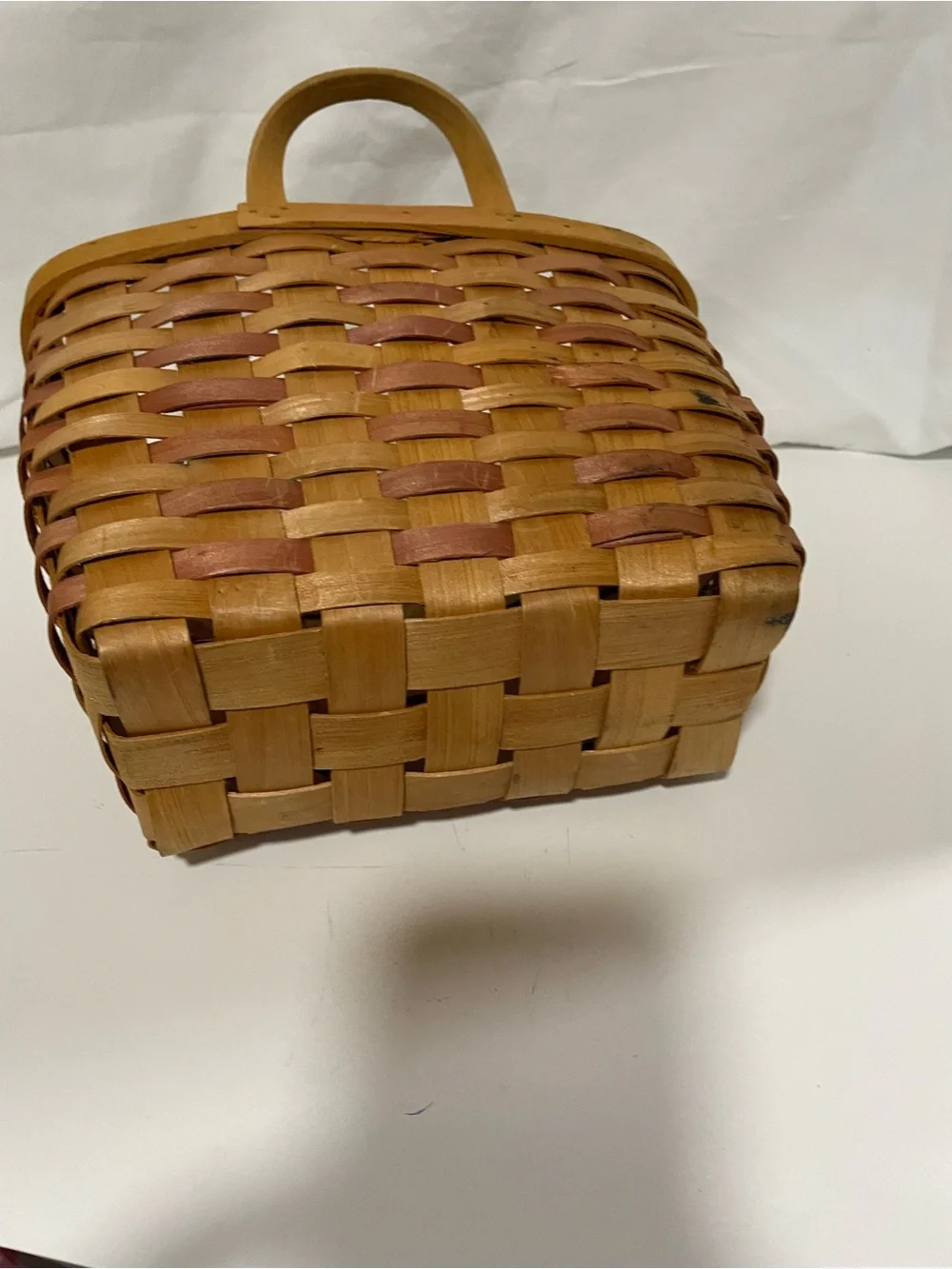 Handwoven Tan Basket Tote with Star Accent
